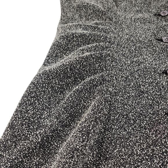 Gray Button Front Dress Womens 12 Collared Ruched Cap Sleeve Shift Knee Length - Picture 10 of 16